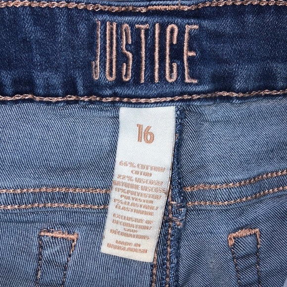 Justice cuffed frayed denim shorts - Picture 3 of 3